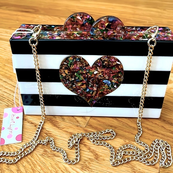 Bari Lynn Confetti Heart Acrylic Bag - Picture 1 of 5